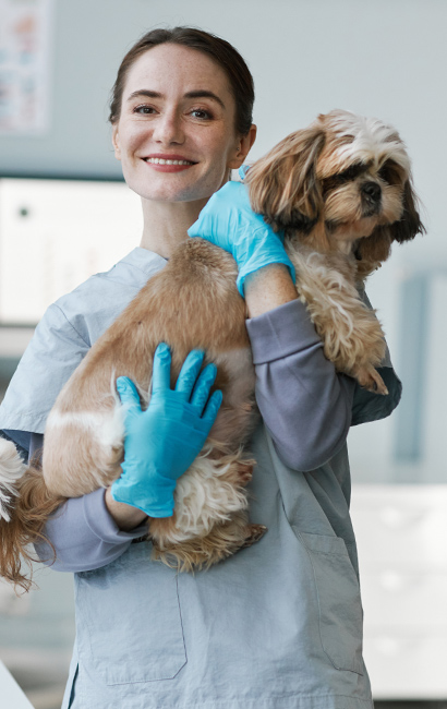 smiling doctor holding dog.jpg